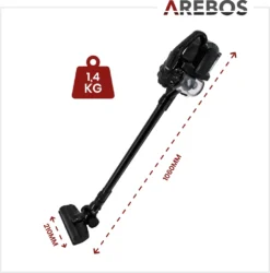 AREBOS Akku Staubsauger, 2-in-1 Hand- Und Bodenstaubsauger, 2 Leistungsstarke Saugmodi, Beutellos, Kabellos Bis Zu 55 Minuten, Mit Wandladestation, Schwarz -SaugProfi Sparmarkt 0079a25c7a655c006bafe7f42432e8c6