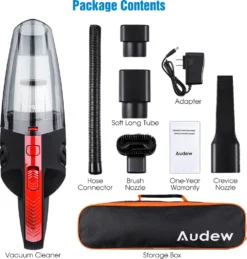 120W Akku Handstaubsauger Von AUDEW In Schwarz/Rot Mit HEPA-Filter -SaugProfi Sparmarkt 039827559007d349aef063573f245222