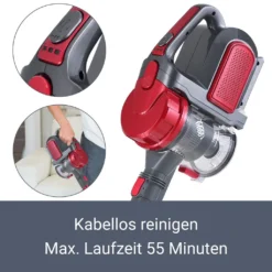 Juskys 2in1 Handstaubsauger & Akku Staubsauger - Beutellos & Kabellos – Bis 55 Min Laufzeit - Lithium-Ionen Akku, Wandhalterung & Ladestation – Rot 26 Juskys 2in1 Handstaubsauger & Akku Staubsauger - Beutellos & Kabellos – Bis 55 Min Laufzeit - Lithium-Ionen Akku, Wandhalterung & Ladestation – Rot -SaugProfi Sparmarkt 0a30f24154986bf0dcc01267e4965089