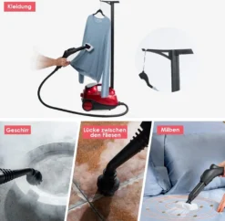 COSTWAY Dampfreiniger Mit 19 Zubehoerteilen, Bodendampfreiniger Fuer Teppiche, Fussboeden, Fenster Und Autos / 2000W / 4 Bar / 1,5L Tank/bis 108℃ / LED/Dampfzeit Bis 45 Min. -SaugProfi Sparmarkt 0bd7575445df648843997593dd4f0c58