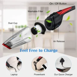 Handstaubsauger, Akku Handstaubsauger 7000PA Beutellos Handsauger Nass/Trocken Akkusauger Schnellaufladung Autostaubsauger Mit 2 Waschbarer Filterr Für Haus & Auto Reinigung -SaugProfi Sparmarkt 1a16b1fd63adaa060d3f25256ef16616