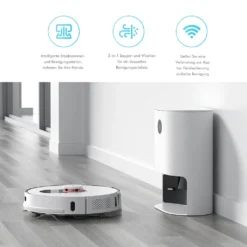 Roidmi EVE Plus Roboter Staubsauger Nass-Trocken-Saugroboter,50 Watt,2700pa Mit Sauberer Basis Und Beutel,Weiß -SaugProfi Sparmarkt 1f416ba0c4b08709b3a40260c2eafd8f