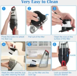 Andeman Staubsauger Kabellos Handstaubsauger Akku Autosauger Nass/Trocken Funktion Für Haus Und Auto 120W, 2200mAh 7200PA -SaugProfi Sparmarkt 2b5351ed421013f3905a6e200d719632 1