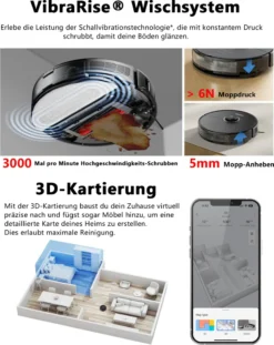 Roborock S8 Staubsauger Roboter 6000Pa Mit DuoRoller-Bürste VibraRise Wischen 3D-Mapping 3D-Strukturiertes Licht LiDAR Kindersicherung APP Control Saugroboter (Schwarz) (Upgrade S7) -SaugProfi Sparmarkt 2c2fa3d2f7aae9a8ea2d65c42efba394