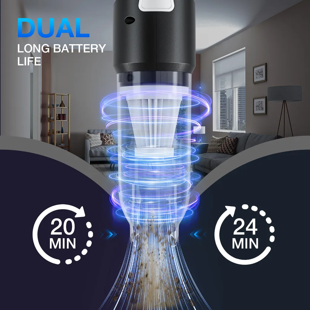 120W Auto Staubsauger Kabellos Mini Home Handstaubsauger Starker Sog Akku 2 120W Auto Staubsauger Kabellos Mini Home Handstaubsauger Starker Sog Akku – Bild 2