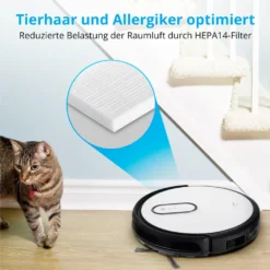 MEDION Saugroboter Mit Absaugstation S40 (2000Pa, Intelligente Navigation, Alexa Roboterstaubsauger Für Hartböden Fliesen Laminat, Teppicherkennung, Tierhaar Optimiert, HEPA14 Filter, Fernbedienung) -SaugProfi Sparmarkt 319bcbea277b2149bf216cbb211e599f