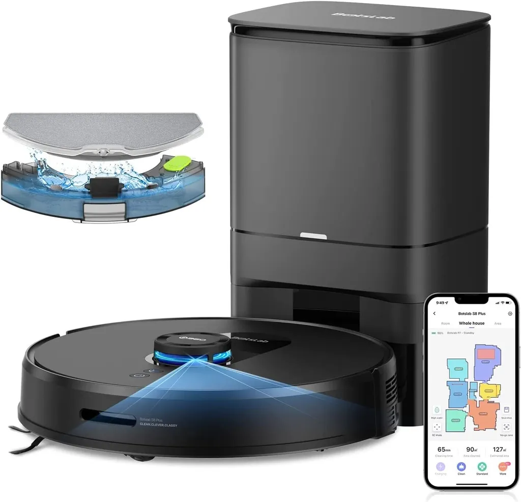360 SMARTAI Botslab S8 Plus Staubsauger Roboter Mit Absaugstation 4L, 2700Pa Saugroboter Mit Wischfunktion Lasernavigation,Kartierung Mehrerer Etagen 1 360 SMARTAI Botslab S8 Plus Staubsauger Roboter Mit Absaugstation 4L, 2700Pa Saugroboter Mit Wischfunktion Lasernavigation,Kartierung Mehrerer Etagen
