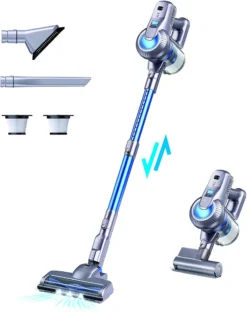Greenote GSC50 Akku Handstaubsauger 23000PA, 4 In 1 Kabellos Staubsauger Mit LED Doppeltem Digitalmotor, Elektrobürste Staubsauger,Bis Zu 35 Min