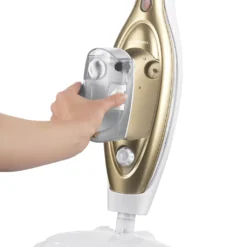 CLEANmaxx Dampfbesen - Mit Knickgelenk - Gold/weiß Dampfreiniger Steam Hygiene Fliesen Küche Bad Reinigung -SaugProfi Sparmarkt 48518027de8c40808c9e96940fbc5886