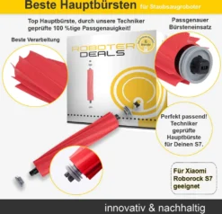 Zubehör Set (Ersatzteile) Für Roborock S7 (2x Filter, 2x Pad, 2x Seitenbürste 5arm Schwarz, 1x Hauptbürste) -SaugProfi Sparmarkt 4d26ac86ceb2cdf83b4bbdb05b3840c2