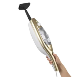CLEANmaxx Dampfbesen - Mit Knickgelenk - Gold/weiß Dampfreiniger Steam Hygiene Fliesen Küche Bad Reinigung -SaugProfi Sparmarkt 588b31439f946ea165db3464231a03a7