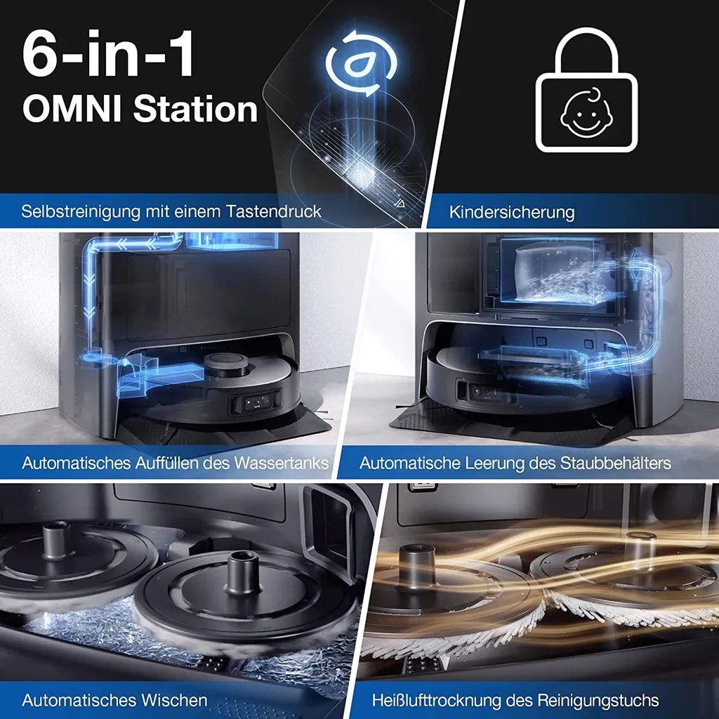 Ecovacs Deebot X1 Omni Saugroboter Wischfunktion Kamera 4 Reinigungsstufen 0,4 L 12 Ecovacs Deebot X1 Omni Saugroboter Wischfunktion Kamera 4 Reinigungsstufen 0,4 L – Bild 12