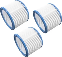 Vhbw Filterset 3x Faltenfilter Kompatibel Mit Nilfisk-Alto Attix 19xx, 22, 30-21 XC, 30-2M XC Nass- Und Trockensauger - Filter, Patronenfilter
