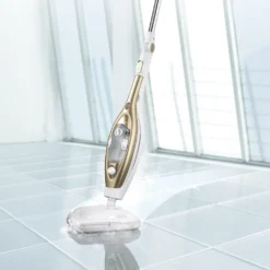 CLEANmaxx Dampfbesen - Mit Knickgelenk - Gold/weiß Dampfreiniger Steam Hygiene Fliesen Küche Bad Reinigung -SaugProfi Sparmarkt 60dbd68685a419c4ad785024c69dd2a0