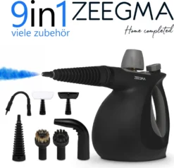 Dampfreiniger ZEEGMA Draden Handdampfreiniger Hochdruckreiniger SET 9in1 1000W