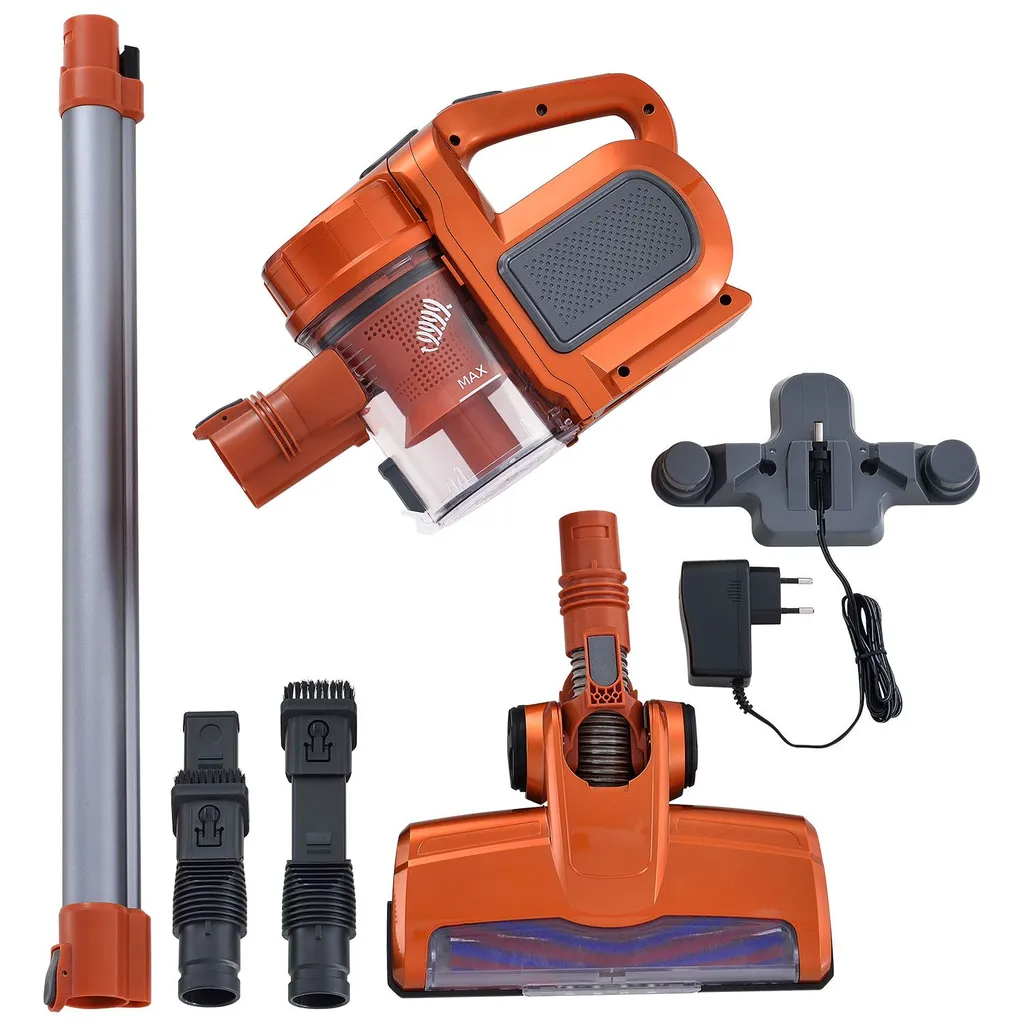 Juskys 2in1 Handstaubsauger & Akku Staubsauger - Beutellos & Kabellos – Bis 55 Min Laufzeit - Lithium-Ionen Akku, Wandhalterung & Ladestation – Gold 9 Juskys 2in1 Handstaubsauger & Akku Staubsauger - Beutellos & Kabellos – Bis 55 Min Laufzeit - Lithium-Ionen Akku, Wandhalterung & Ladestation – Gold – Bild 9