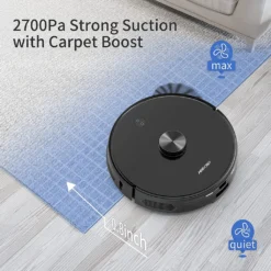 AIRROBO Saugroboter T10+ Saugroboter Mit Wischfunktion WLAN Staubsauger Roboter Mit Automatischer Absaugstation, Laser Navigation, Alexa-App-Steue Rung, 250Min Laufzeit, 2700Pa Saugkraft Für Tierhaare, Mit Beutel, 360° Kollisionsschutz - 23 Sätze Von Sensoren, Fall-Prävention -4 Sätze Von, Nidec Bürstenloser Motor, Niedriger Geräuschpegel - 62 DB (A), Großer Staubsaugerbehälter - 300ml -SaugProfi Sparmarkt 7925a287837b5752ff993ba4a76cce8c