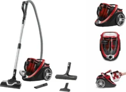 Rowenta RO7649 Silence Force Cyclonic Parkett | Beutelloser Staubsauger | Vacuum-Cleaner | Sehr Leise | 2,5L Staubvolumen | Tierhaar | Auto | Schwarz/Rot -SaugProfi Sparmarkt 7a66d6217deab84ddd4e7f5828d581a0