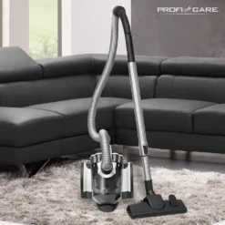 ProfiCare Bodenstaubsauger PC-BS 3039, 4-Fach Mikrofiltersystem, HEPA-Filter Teleskoprohr Aus Edelstahl (höhenverstellbar), Elektronische Leistungsregelung, Weiß -SaugProfi Sparmarkt 7a8910c0352431c9fba1bdb2ba8a5867