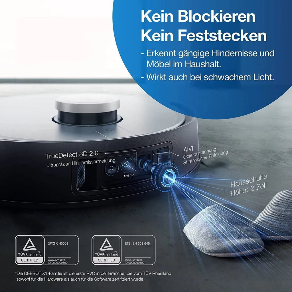 Ecovacs Deebot X1 Omni Saugroboter Wischfunktion Kamera 4 Reinigungsstufen 0,4 L 13 Ecovacs Deebot X1 Omni Saugroboter Wischfunktion Kamera 4 Reinigungsstufen 0,4 L – Bild 13