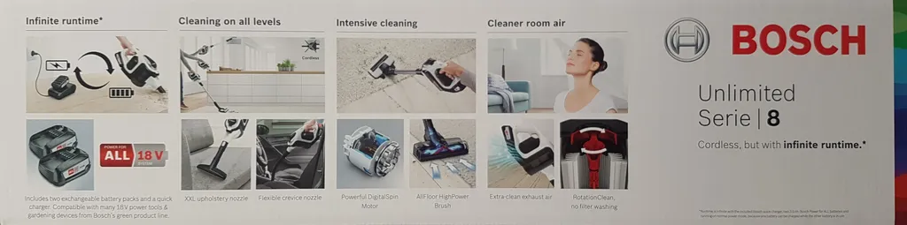 Bosch BBS812AM Unlimited Serie 8 Kabelloser Akku-Handstaubsauger, 18V, Weiß 3 Bosch BBS812AM Unlimited Serie 8 Kabelloser Akku-Handstaubsauger, 18V, Weiß – Bild 3