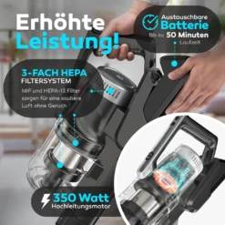 BALTER VERTU X11 PRO Kabelloser Akku Staubsauger Mit Wischfunktion, ALL-IN-ONE Akku- & Handstaubsauger, 350W Hohe Saugleistung, Bis Zu 50 Minuten Laufzeit, Beutellos, FLEX-Gelenk, LED-Düse, Tierhaar Geeignet 13 BALTER VERTU X11 PRO Kabelloser Akku Staubsauger Mit Wischfunktion, ALL-IN-ONE Akku- & Handstaubsauger, 350W Hohe Saugleistung, Bis Zu 50 Minuten Laufzeit, Beutellos, FLEX-Gelenk, LED-Düse, Tierhaar Geeignet -SaugProfi Sparmarkt 84c422484e044353634266101a312183