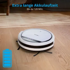 MEDION Saugroboter Mit Ladestation E32 (Modell 2021, Roboterstaubsauger Für Hartböden, Fliesen, Laminat, Tierhaar Optimiert, Direktabsaugung, Autom. Rückkehr Zur Ladestation) -SaugProfi Sparmarkt 84cd70c00104a3da3bb51499e6c15915