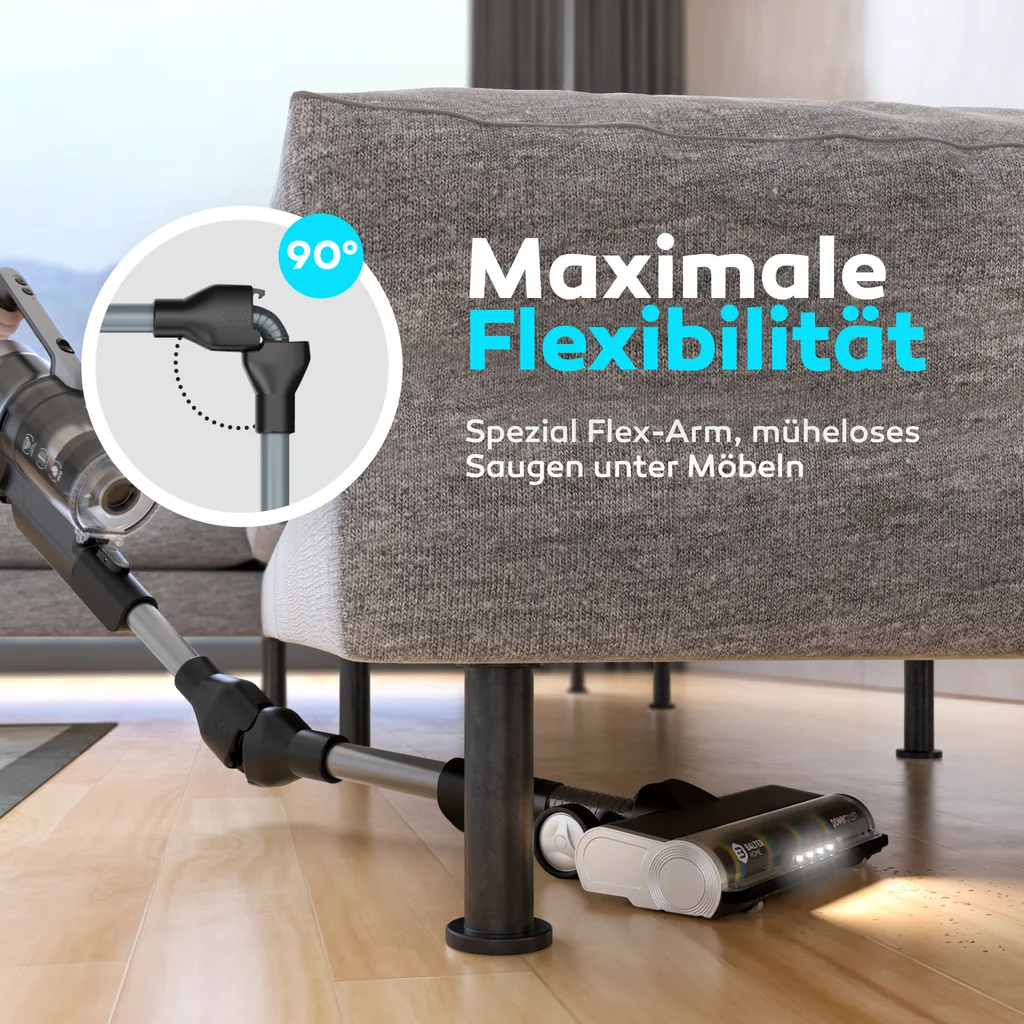 BALTER VERTU X11 PRO Kabelloser Akku Staubsauger Mit Wischfunktion, ALL-IN-ONE Akku- & Handstaubsauger, 350W Hohe Saugleistung, Bis Zu 50 Minuten Laufzeit, Beutellos, FLEX-Gelenk, LED-Düse, Tierhaar Geeignet 2 BALTER VERTU X11 PRO Kabelloser Akku Staubsauger Mit Wischfunktion, ALL-IN-ONE Akku- & Handstaubsauger, 350W Hohe Saugleistung, Bis Zu 50 Minuten Laufzeit, Beutellos, FLEX-Gelenk, LED-Düse, Tierhaar Geeignet – Bild 2