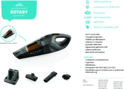 ETA Rotary ETA242590000 Akku-Handsauger, Li-ion Akku 18 V, HEPA-Filter, Elektrischer Rotationsbürste -SaugProfi Sparmarkt 88e00a42631ebfe11eefb78e19f91fee