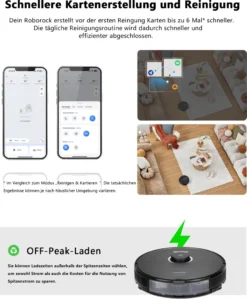 Roborock S8 Staubsauger Roboter 6000Pa Mit DuoRoller-Bürste VibraRise Wischen 3D-Mapping 3D-Strukturiertes Licht LiDAR Kindersicherung APP Control Saugroboter (Schwarz) (Upgrade S7) -SaugProfi Sparmarkt 8bede0186c2283484d2714f917b6aa0b