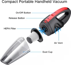 Andeman Staubsauger Kabellos Handstaubsauger Akku Autosauger Nass/Trocken Funktion Für Haus Und Auto 120W, 2200mAh 7200PA -SaugProfi Sparmarkt 8fecdaae02b66e372ba80d8cbce20460