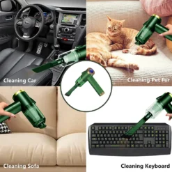 Auto Staubsauger, Rikimxin Handstaubsauger 9000Pa Starke Power Sauger Tragbarer Mini Autostaubsauger Kabellos Wiederaufladbar Staubsauger Mit LED-Licht 90° Rotation Vakuum ,Green -SaugProfi Sparmarkt aad6e4daa3daa1f7c050652bb65a8156