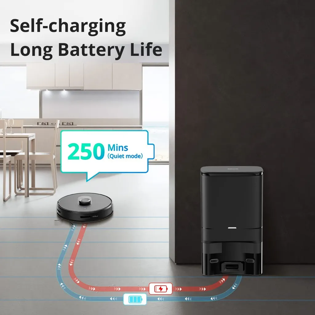 360 SMARTAI Botslab S8 Plus Staubsauger Roboter Mit Absaugstation 4L, 2700Pa Saugroboter Mit Wischfunktion Lasernavigation,Kartierung Mehrerer Etagen 6 360 SMARTAI Botslab S8 Plus Staubsauger Roboter Mit Absaugstation 4L, 2700Pa Saugroboter Mit Wischfunktion Lasernavigation,Kartierung Mehrerer Etagen – Bild 6