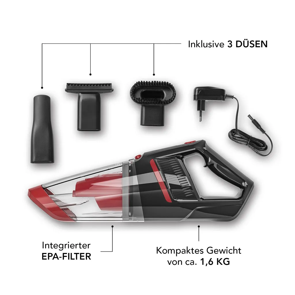 MAXXMEE Akku-Handstaubsauger Nass & Trocken - Rot/schwarz 3 MAXXMEE Akku-Handstaubsauger Nass & Trocken - Rot/schwarz – Bild 3