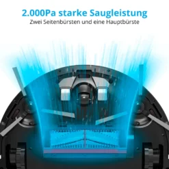 MEDION Saugroboter Mit Wischfunktion Und Systematischer Navigation P20 SW (Modell 2021, 2.000 Pa Saugkraft, Inkl. Fernbedienung, Ladestation, Tierhaar Allergiker Optimiert) -SaugProfi Sparmarkt b54e2545f504a7224faac725c31eff54