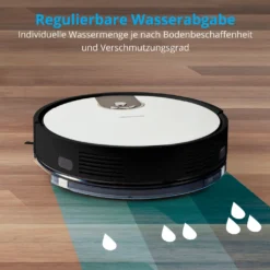 MEDION Saugroboter Mit Wischfunktion Und Zyklon Technologie S20 SW (Alexa App Steuerung, Modell 2021, Extra Flach, Regulierbare Wasserabgabe, Ladestation, Tierhaar Allergiker Optimiert) -SaugProfi Sparmarkt b67a50f7ea5b138b82beb63d5b9348c8