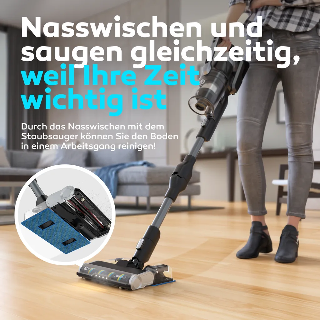 BALTER VERTU X11 PRO Kabelloser Akku Staubsauger Mit Wischfunktion, ALL-IN-ONE Akku- & Handstaubsauger, 350W Hohe Saugleistung, Bis Zu 50 Minuten Laufzeit, Beutellos, FLEX-Gelenk, LED-Düse, Tierhaar Geeignet 3 BALTER VERTU X11 PRO Kabelloser Akku Staubsauger Mit Wischfunktion, ALL-IN-ONE Akku- & Handstaubsauger, 350W Hohe Saugleistung, Bis Zu 50 Minuten Laufzeit, Beutellos, FLEX-Gelenk, LED-Düse, Tierhaar Geeignet – Bild 3