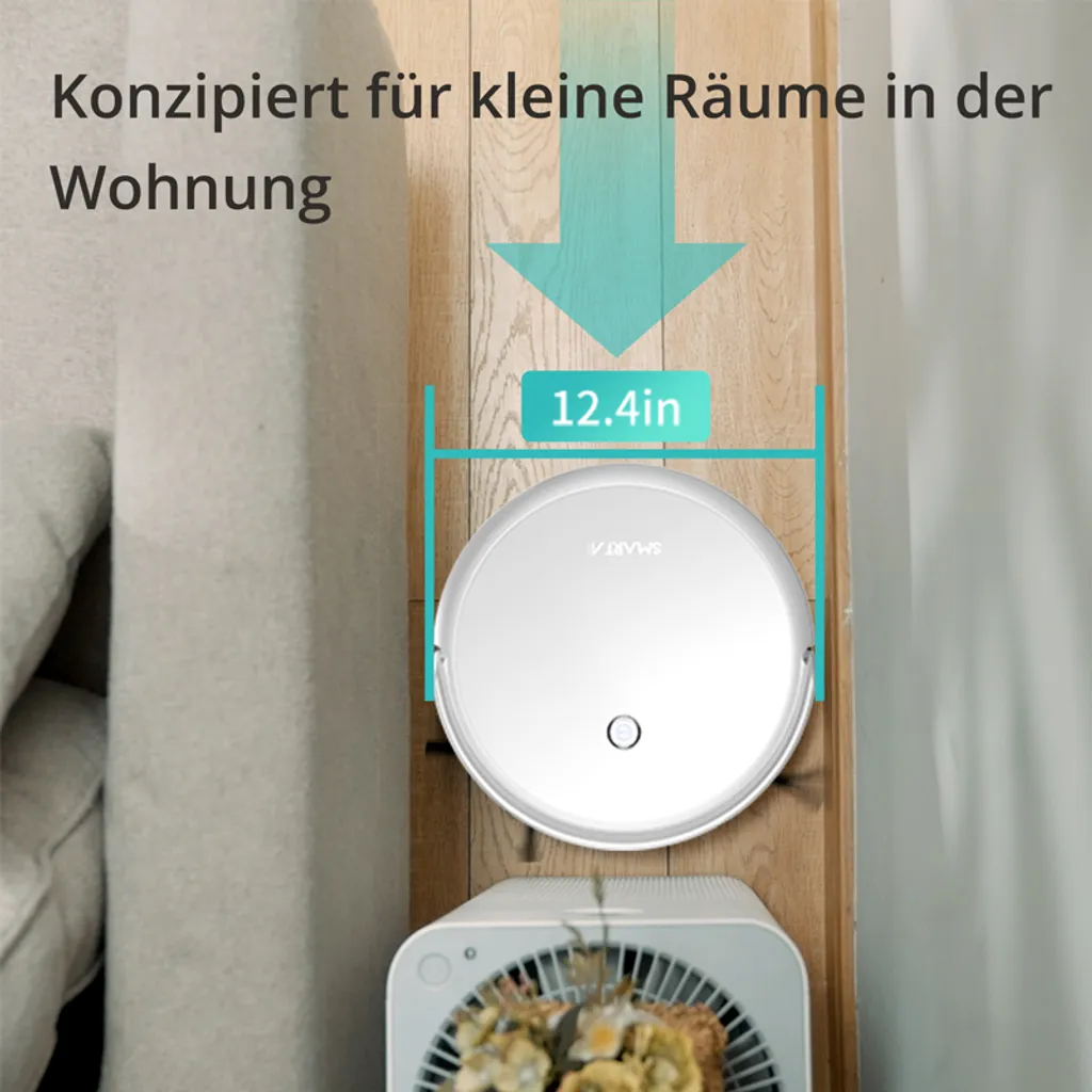 SmartAI Saugroboter Staubsauger Roboter APP Fernbedienung 2600Pa Staubsauger Weiß 6 SmartAI Saugroboter Staubsauger Roboter APP Fernbedienung 2600Pa Staubsauger Weiß – Bild 6