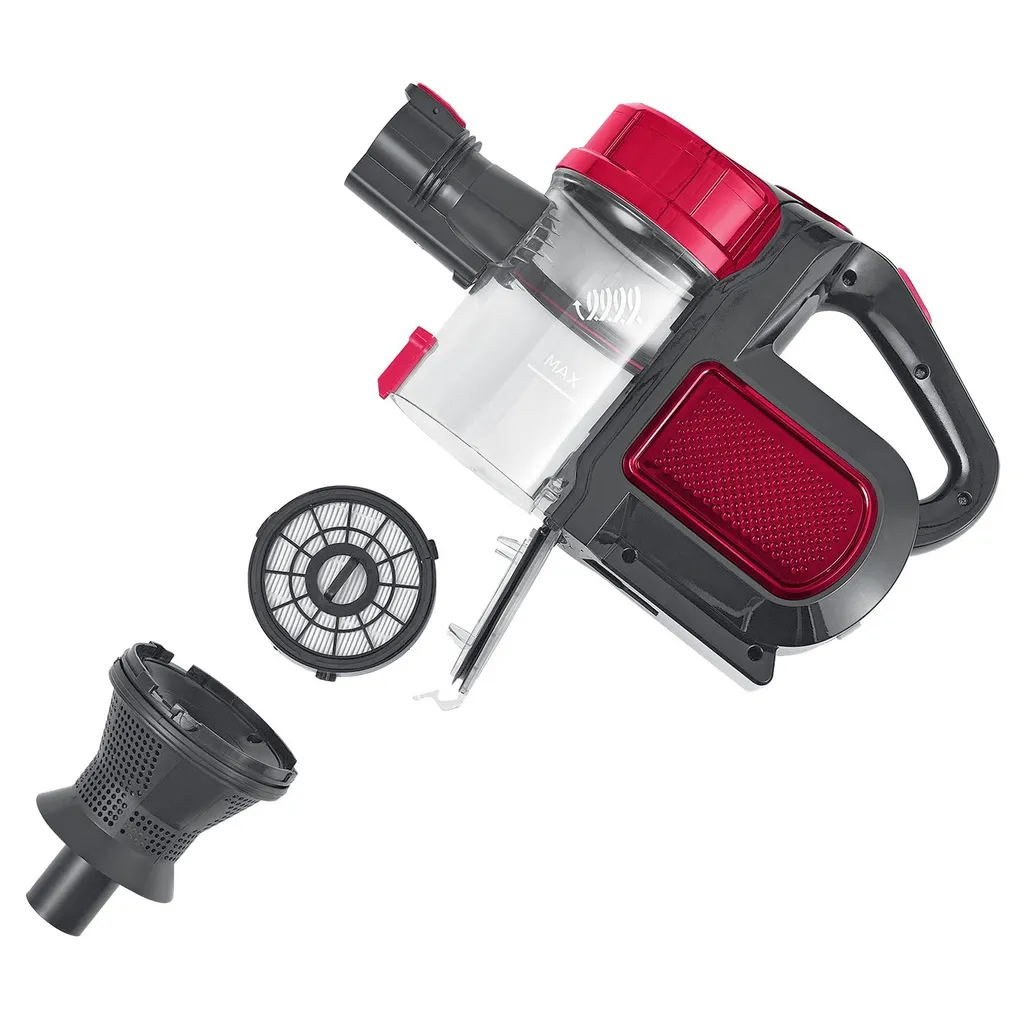 Juskys 2in1 Handstaubsauger & Akku Staubsauger - Beutellos & Kabellos – Bis 55 Min Laufzeit - Lithium-Ionen Akku, Wandhalterung & Ladestation – Rot 18 Juskys 2in1 Handstaubsauger & Akku Staubsauger - Beutellos & Kabellos – Bis 55 Min Laufzeit - Lithium-Ionen Akku, Wandhalterung & Ladestation – Rot – Bild 18