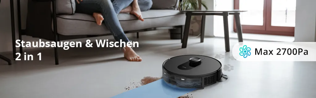 360 SMARTAI Botslab S8 Plus Staubsauger Roboter Mit Absaugstation 4L, 2700Pa Saugroboter Mit Wischfunktion Lasernavigation,Kartierung Mehrerer Etagen 9 360 SMARTAI Botslab S8 Plus Staubsauger Roboter Mit Absaugstation 4L, 2700Pa Saugroboter Mit Wischfunktion Lasernavigation,Kartierung Mehrerer Etagen – Bild 9