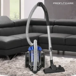 ProfiCare Bodenstaubsauger PC-BS 3040, Eco-Cyclon Twin-Spin Bodenstaubsauger, Beutellose Filtertechnik, 4-Fach Mikrofiltersystem, HEPA-Filter, Edelstahl-Teleskoprohr (höhenverstellbar), Extra Großer Aktionsradius (8,3 M), 700 Watt, Blau-schwarz -SaugProfi Sparmarkt d9d4baef0015f8cda46bcbe3aafbcb2f