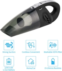 CkeyiN Akku-Handstaubsauger, Wiederaufladbarer, Leistungsstarker Zyklon-Nass-Trocken-Sauger Für Die Reinigung Von Tierhaaren, Staub Und Kies -SaugProfi Sparmarkt dbbdfeebccf0fbcfa976085f4a93f460