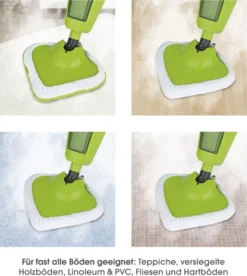 CLEANmaxx Dampfbesen 1000W Grün Bodenpflege Inkl. Messbecher Mikrofasertuch -SaugProfi Sparmarkt dbdcb2b605b8e6dd3b574c097af9e074