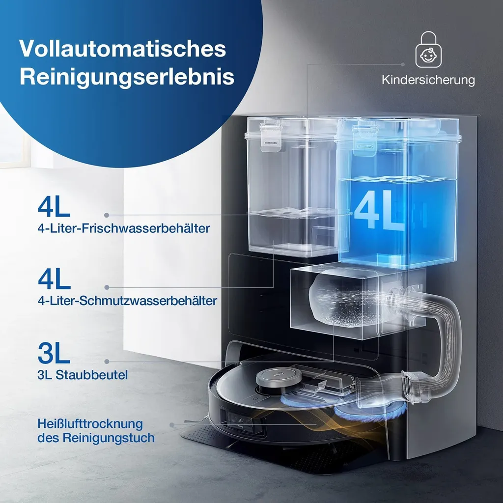 Ecovacs Deebot X1 Omni Saugroboter Wischfunktion Kamera 4 Reinigungsstufen 0,4 L 11 Ecovacs Deebot X1 Omni Saugroboter Wischfunktion Kamera 4 Reinigungsstufen 0,4 L – Bild 11