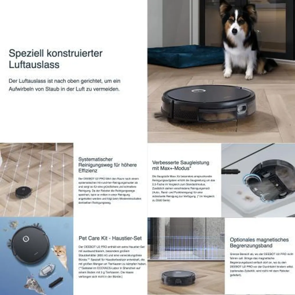 ECOVACS Saugroboter DEEBOT U2 PRO, 2-in-1 Saug- Und Wischroboter, Ideal Für Haustierbesitzer 8 ECOVACS Saugroboter DEEBOT U2 PRO, 2-in-1 Saug- Und Wischroboter, Ideal Für Haustierbesitzer – Bild 8