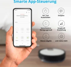 MEDION Saugroboter Mit Wischfunktion Und Zyklon Technologie S20 SW (Alexa App Steuerung, Modell 2021, Extra Flach, Regulierbare Wasserabgabe, Ladestation, Tierhaar Allergiker Optimiert) -SaugProfi Sparmarkt e964c4a41e7f1a008f7048221db4c08f