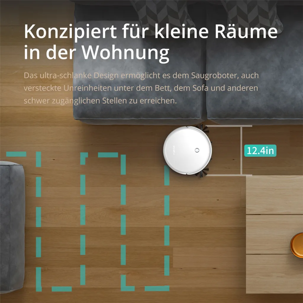 SmartAI Saugroboter Staubsauger Roboter APP Fernbedienung 2600Pa Staubsauger Weiß 10 SmartAI Saugroboter Staubsauger Roboter APP Fernbedienung 2600Pa Staubsauger Weiß – Bild 10