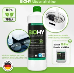 BiOHY Ultraschallreiniger (2x1l Flasche) + Dosierer | Intensive Und Materialschonende Reinigung Von Brillen, Dentalprodukte, Gold, Münzen Und Schmuck| KONZENTRAT Für Ultraschallbad -SaugProfi Sparmarkt ef3234ad178a774cb40416949bc4ec98