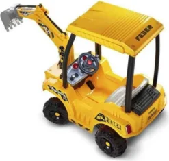 FEBER- Super Digger Excavadora A Batería Niñas A Partir De 3 Años, 12V, (Famosa 800012320) FAMOSA
